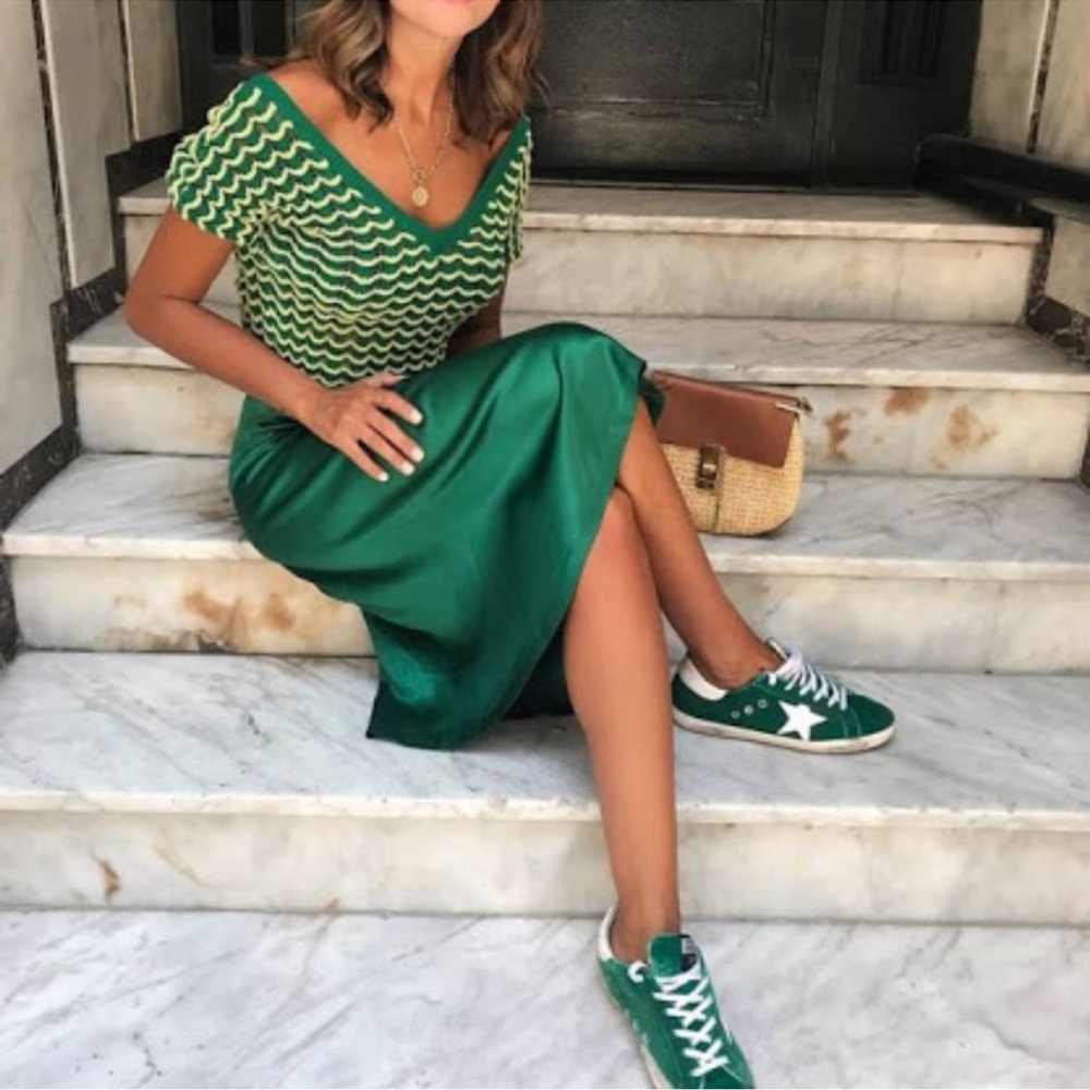 Zara Green knit crop top - Picture 3 of 8